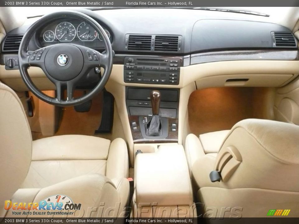 2003 BMW 3 Series 330i Coupe Orient Blue Metallic / Sand Photo #15
