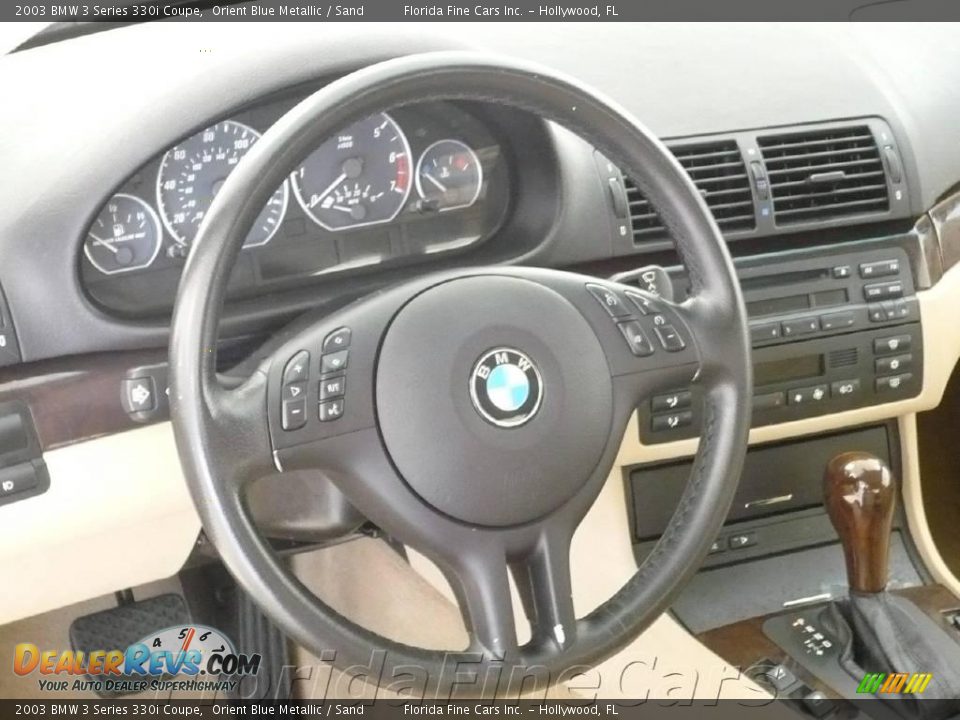 2003 BMW 3 Series 330i Coupe Orient Blue Metallic / Sand Photo #16