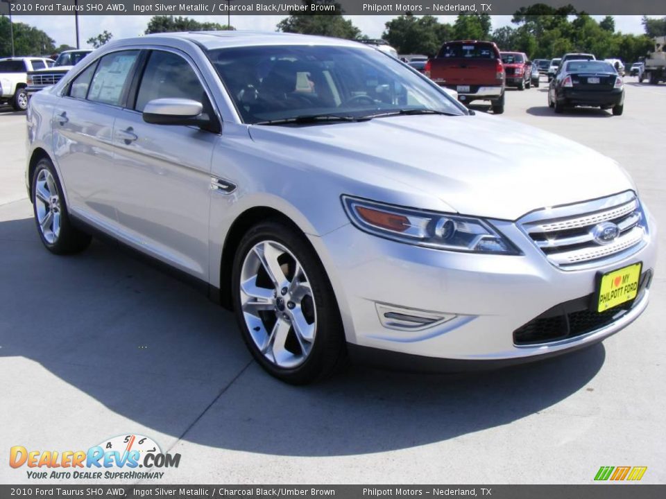 2010 Ford Taurus SHO AWD Ingot Silver Metallic / Charcoal Black/Umber Brown Photo #2