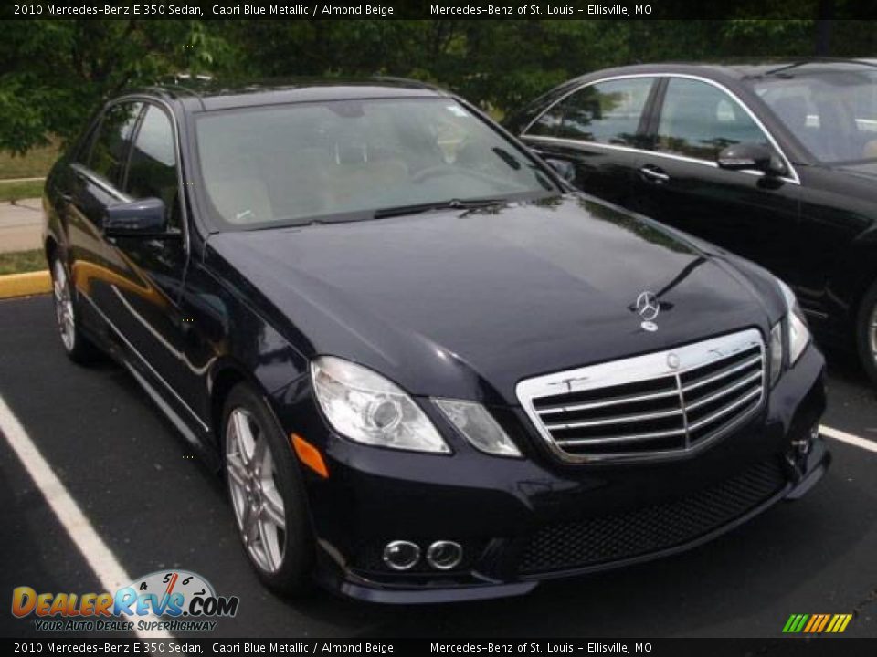 2010 Mercedes-Benz E 350 Sedan Capri Blue Metallic / Almond Beige Photo #3
