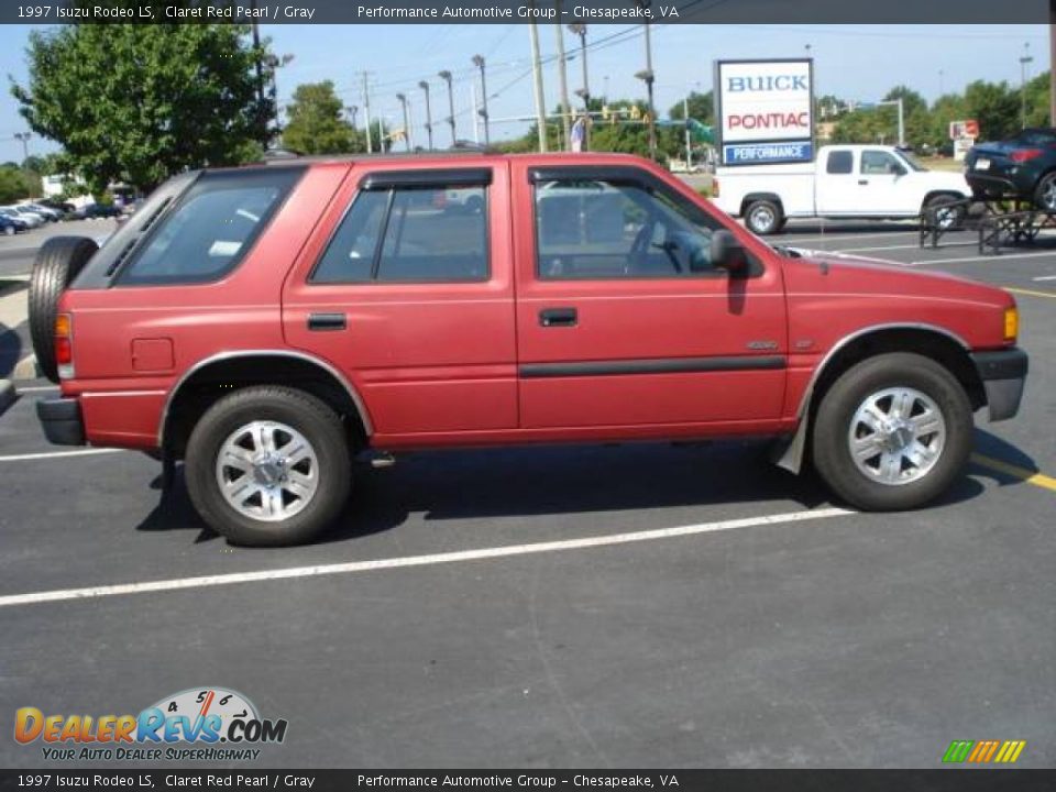 1997 Isuzu Rodeo LS Claret Red Pearl / Gray Photo #6