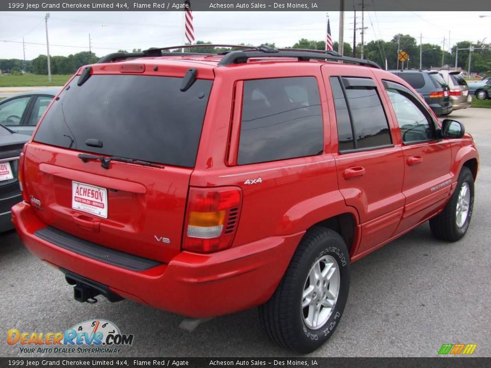 1999 Jeep Grand Cherokee Limited 4x4 Flame Red / Agate Photo #5