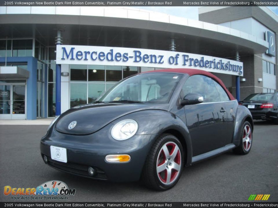 2005 Volkswagen New Beetle Dark Flint Edition Convertible Platinum Grey Metallic / Bordeaux Red Photo #1