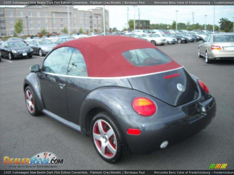 2005 Volkswagen New Beetle Dark Flint Edition Convertible Platinum Grey Metallic / Bordeaux Red Photo #3