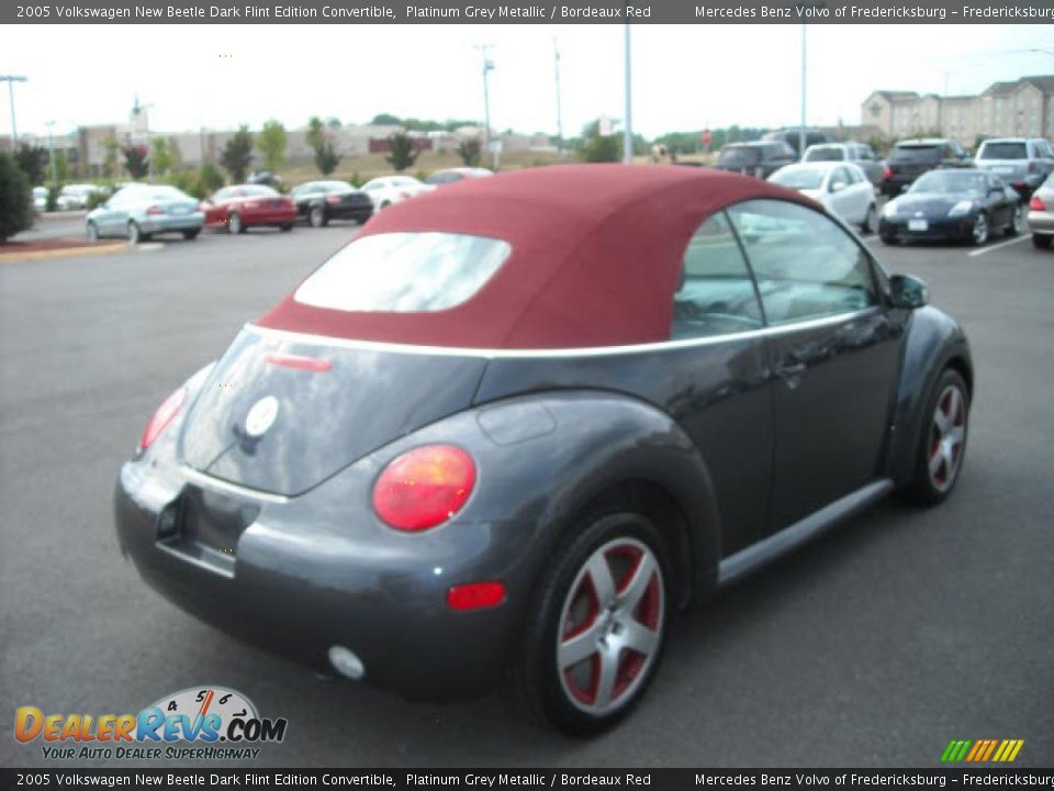 2005 Volkswagen New Beetle Dark Flint Edition Convertible Platinum Grey Metallic / Bordeaux Red Photo #5