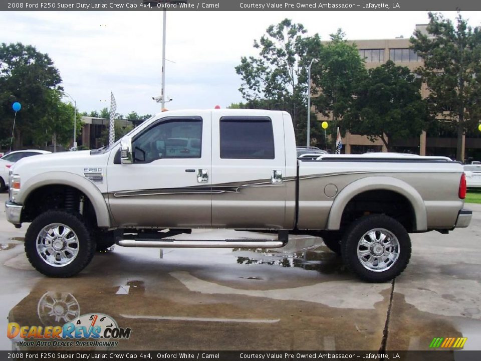 2008 Ford F250 Super Duty Lariat Crew Cab 4x4 Oxford White / Camel Photo #2