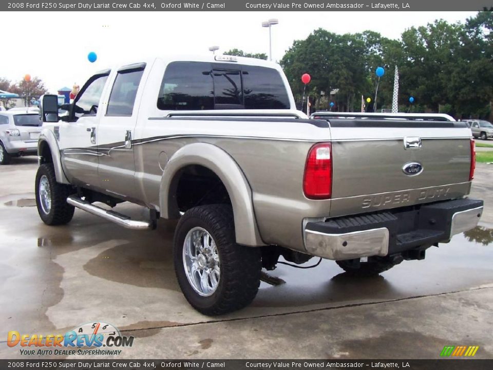 2008 Ford F250 Super Duty Lariat Crew Cab 4x4 Oxford White / Camel Photo #3