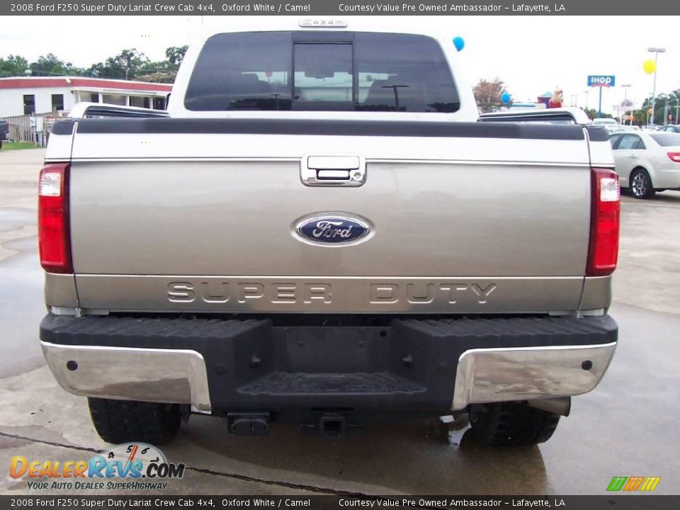2008 Ford F250 Super Duty Lariat Crew Cab 4x4 Oxford White / Camel Photo #4