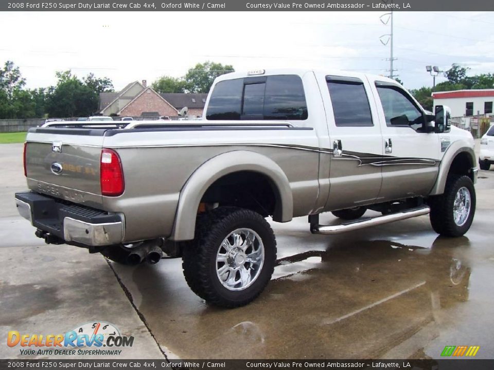 2008 Ford F250 Super Duty Lariat Crew Cab 4x4 Oxford White / Camel Photo #5