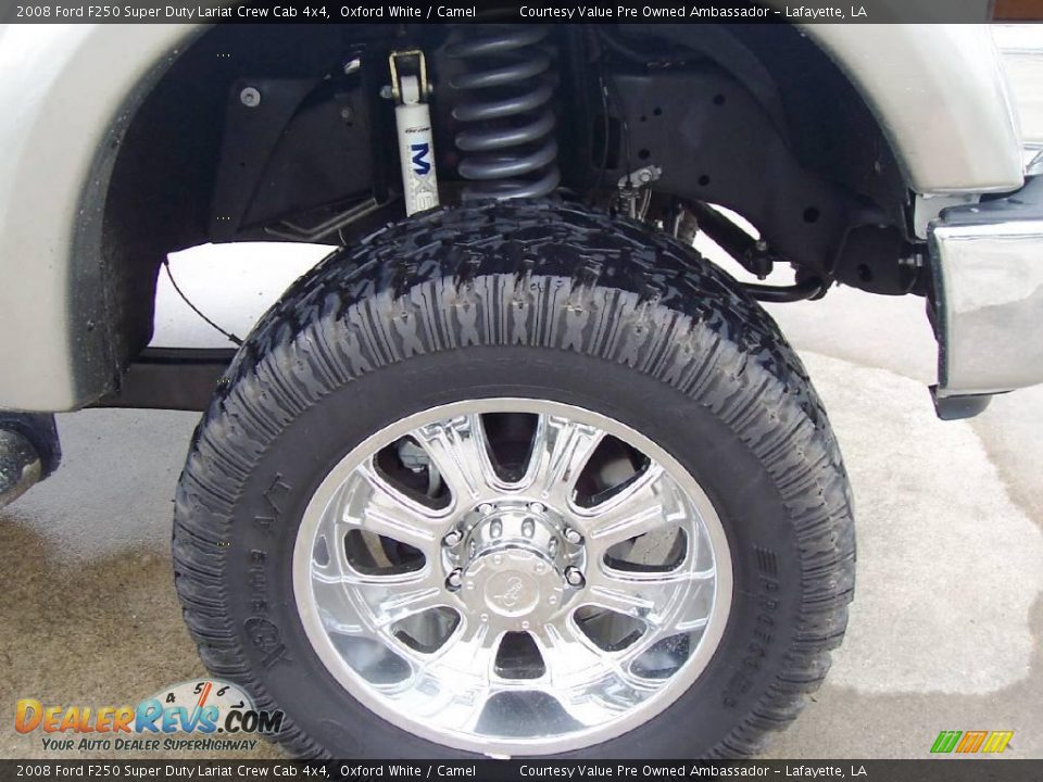 2008 Ford F250 Super Duty Lariat Crew Cab 4x4 Oxford White / Camel Photo #7