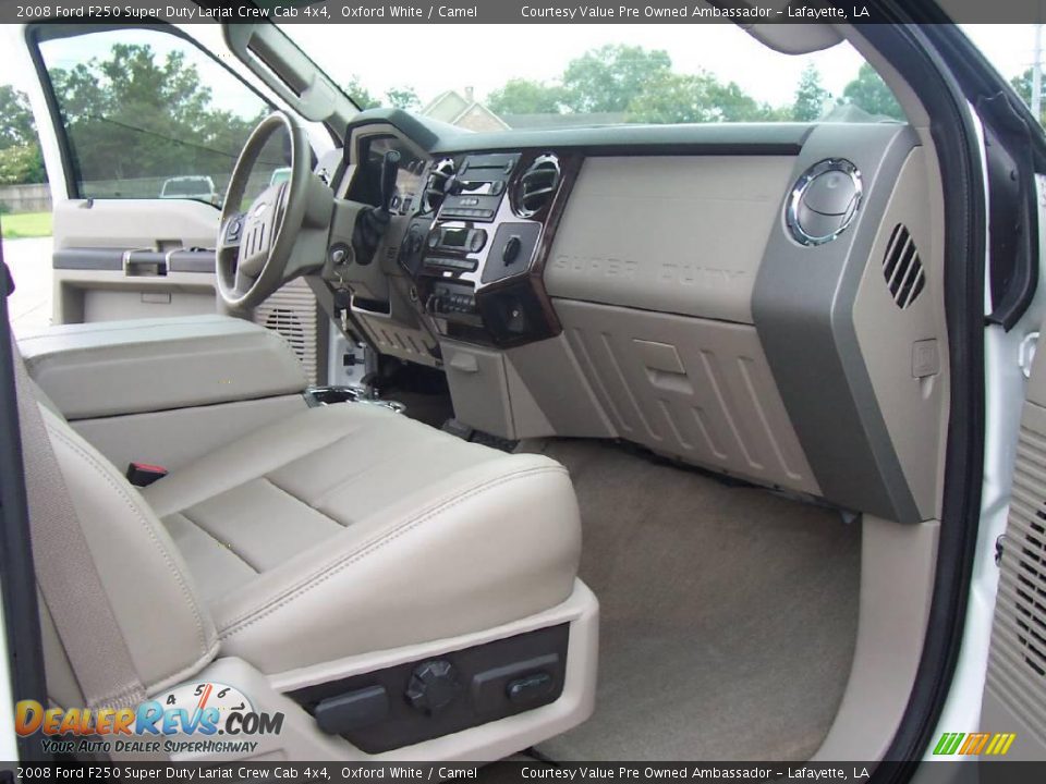 2008 Ford F250 Super Duty Lariat Crew Cab 4x4 Oxford White / Camel Photo #10
