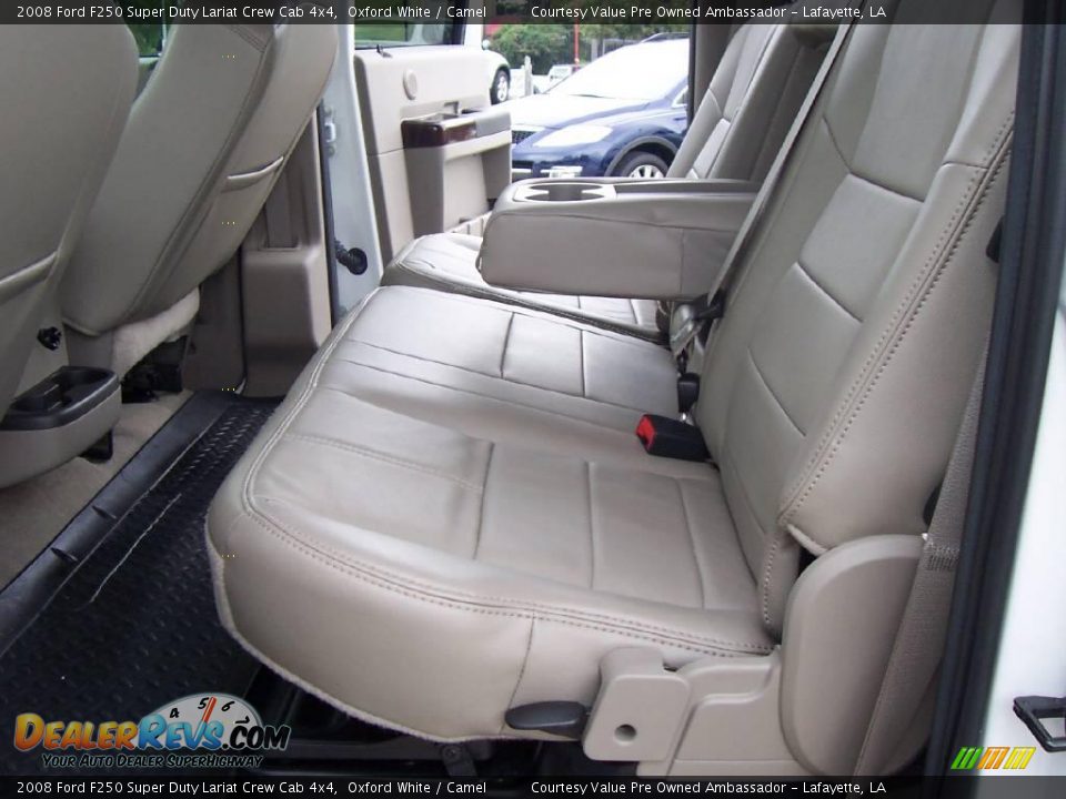 2008 Ford F250 Super Duty Lariat Crew Cab 4x4 Oxford White / Camel Photo #11