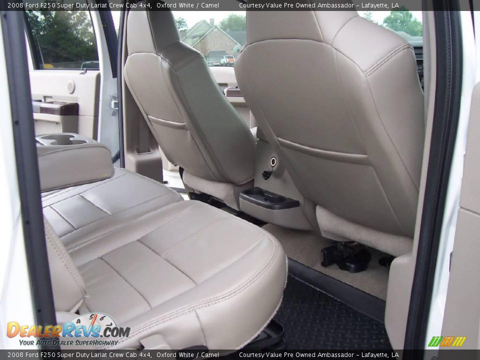 2008 Ford F250 Super Duty Lariat Crew Cab 4x4 Oxford White / Camel Photo #12