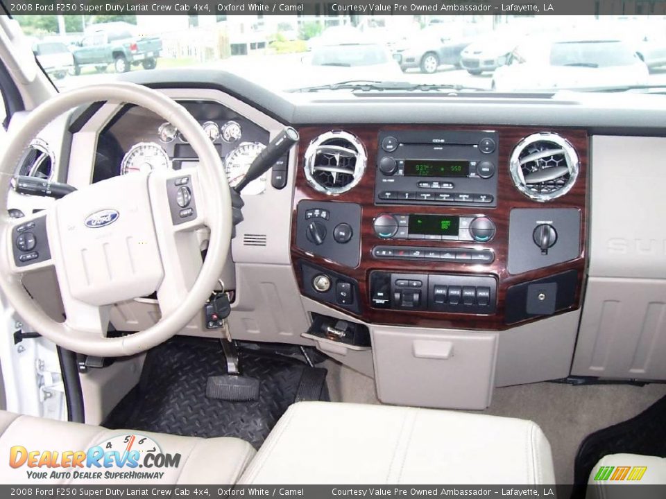 2008 Ford F250 Super Duty Lariat Crew Cab 4x4 Oxford White / Camel Photo #13