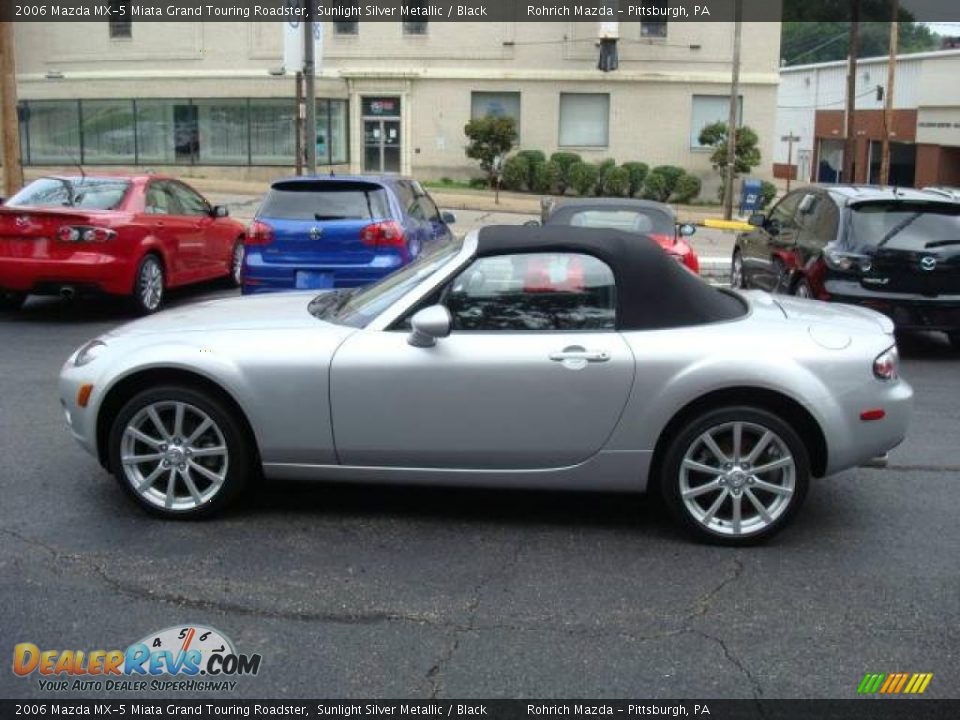 2006 Mazda MX-5 Miata Grand Touring Roadster Sunlight Silver Metallic / Black Photo #2