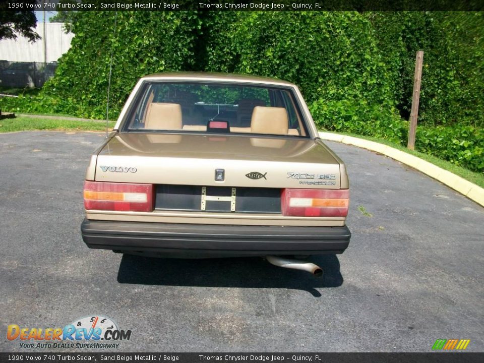 1990 Volvo 740 Turbo Sedan Sand Beige Metallic / Beige Photo #4