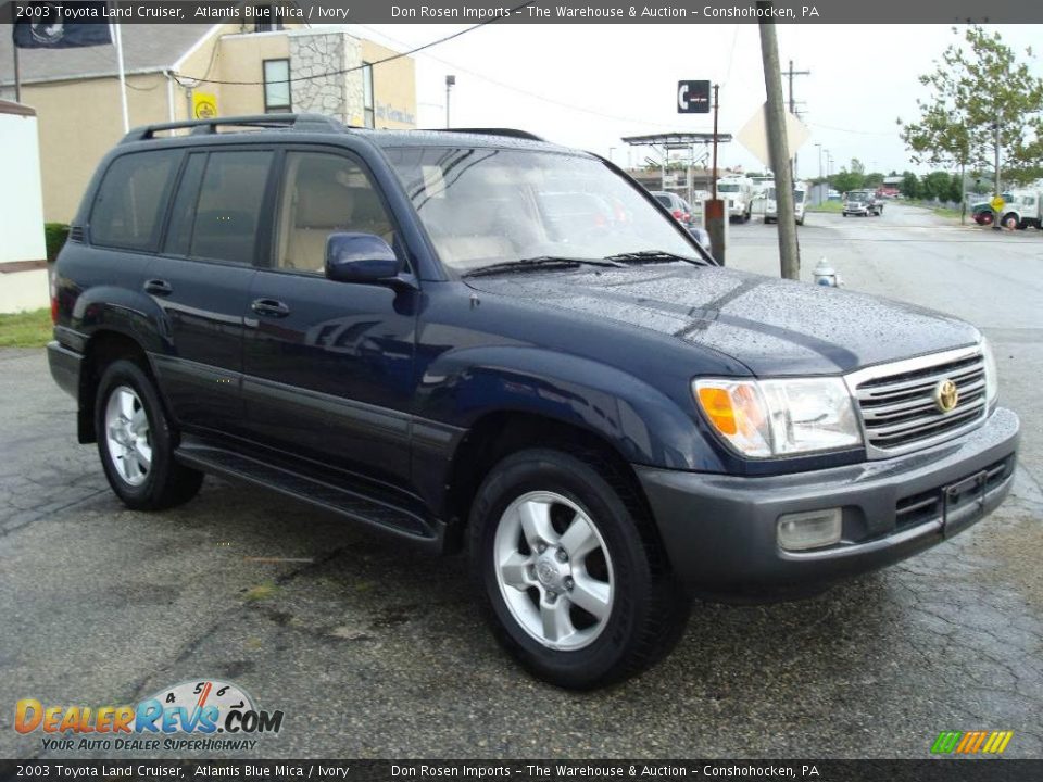 2003 Toyota Land Cruiser Atlantis Blue Mica / Ivory Photo #5