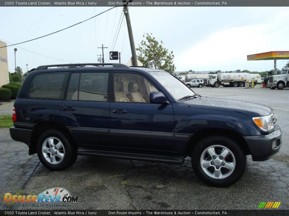 2003 Toyota Land Cruiser Atlantis Blue Mica / Ivory Photo #6