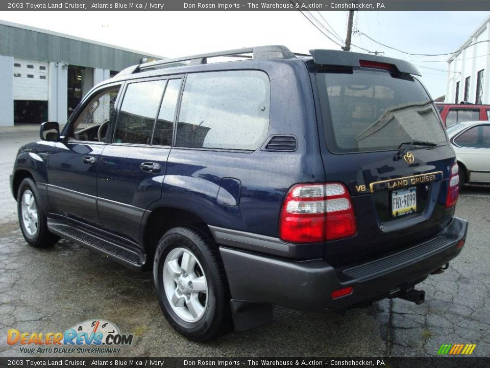 2003 Toyota Land Cruiser Atlantis Blue Mica / Ivory Photo #9