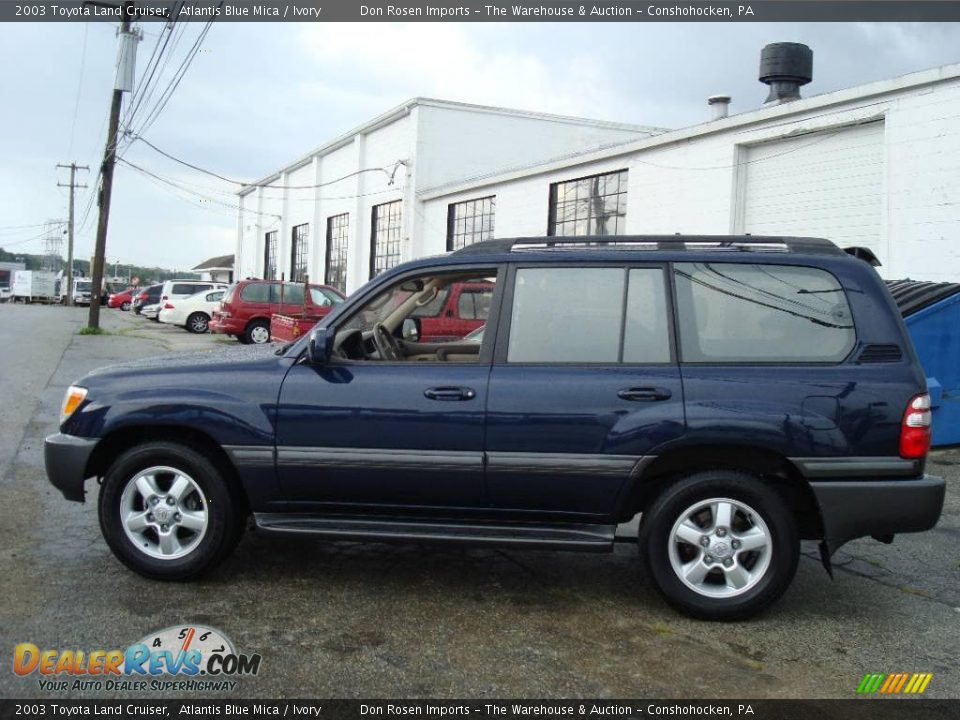 2003 Toyota Land Cruiser Atlantis Blue Mica / Ivory Photo #10