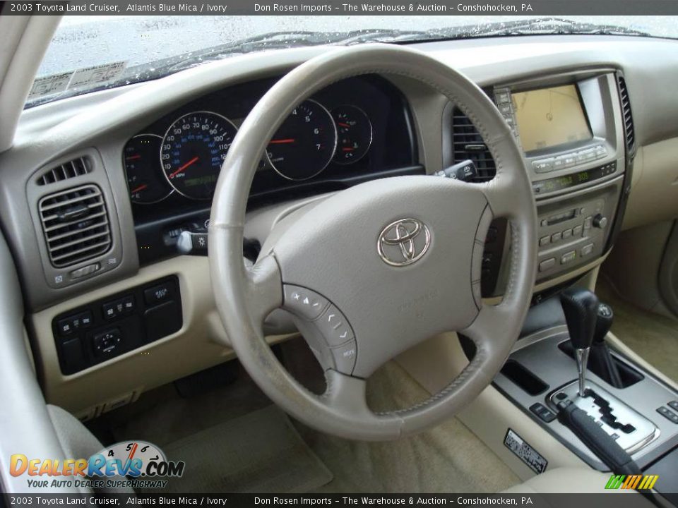 2003 Toyota Land Cruiser Atlantis Blue Mica / Ivory Photo #11