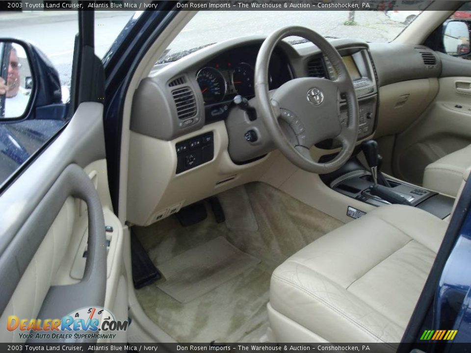 2003 Toyota Land Cruiser Atlantis Blue Mica / Ivory Photo #12