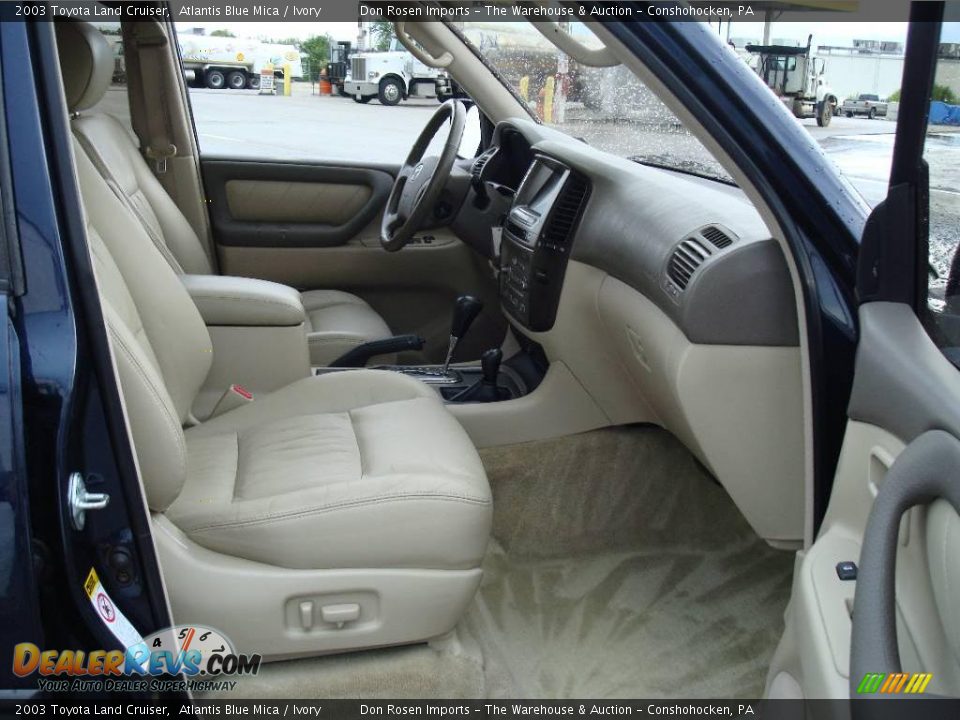 2003 Toyota Land Cruiser Atlantis Blue Mica / Ivory Photo #19