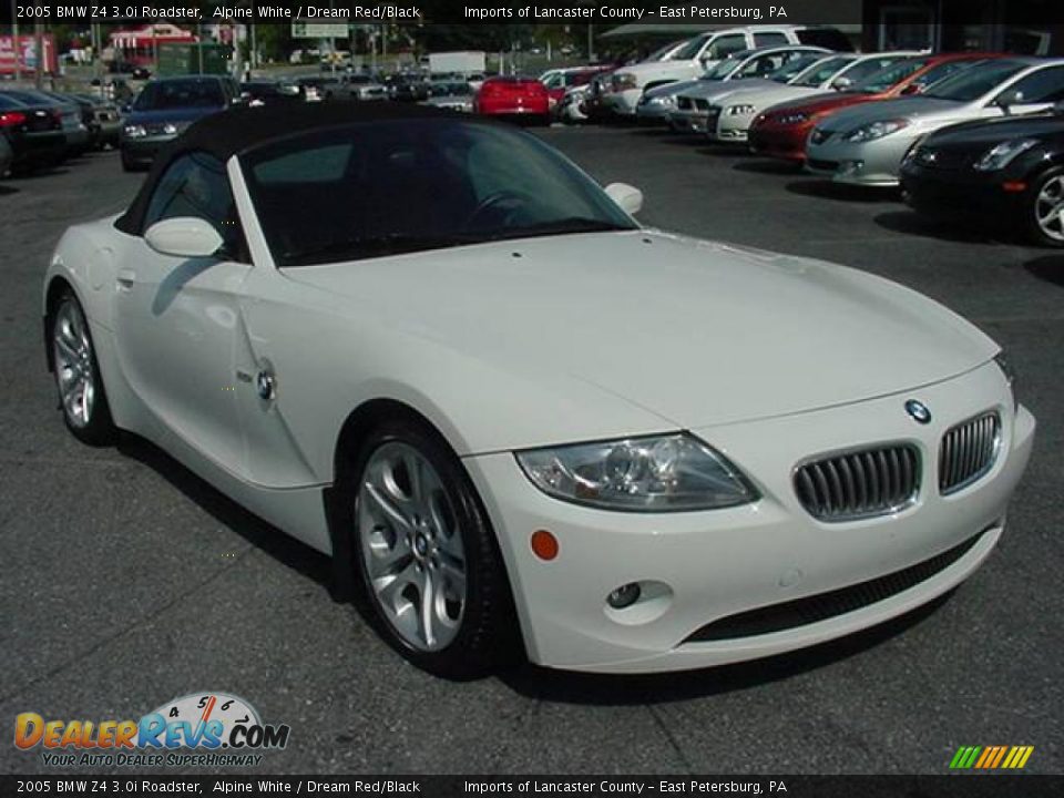 2005 BMW Z4 3.0i Roadster Alpine White / Dream Red/Black Photo #1