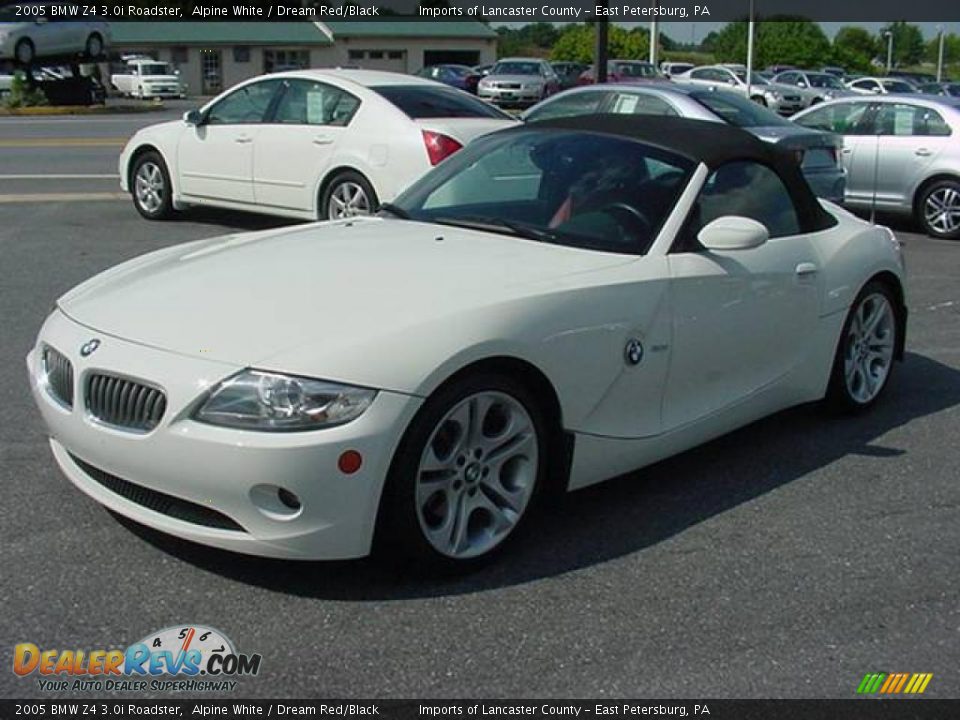 2005 BMW Z4 3.0i Roadster Alpine White / Dream Red/Black Photo #3