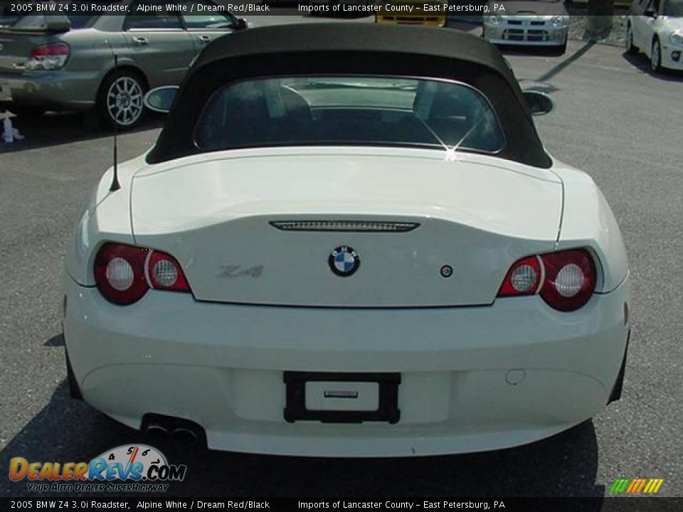 2005 BMW Z4 3.0i Roadster Alpine White / Dream Red/Black Photo #5