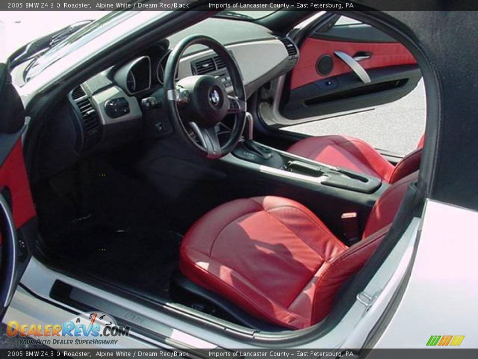 2005 BMW Z4 3.0i Roadster Alpine White / Dream Red/Black Photo #7