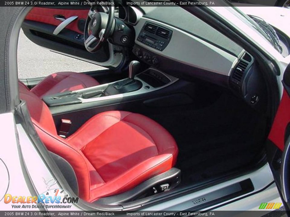 2005 BMW Z4 3.0i Roadster Alpine White / Dream Red/Black Photo #8