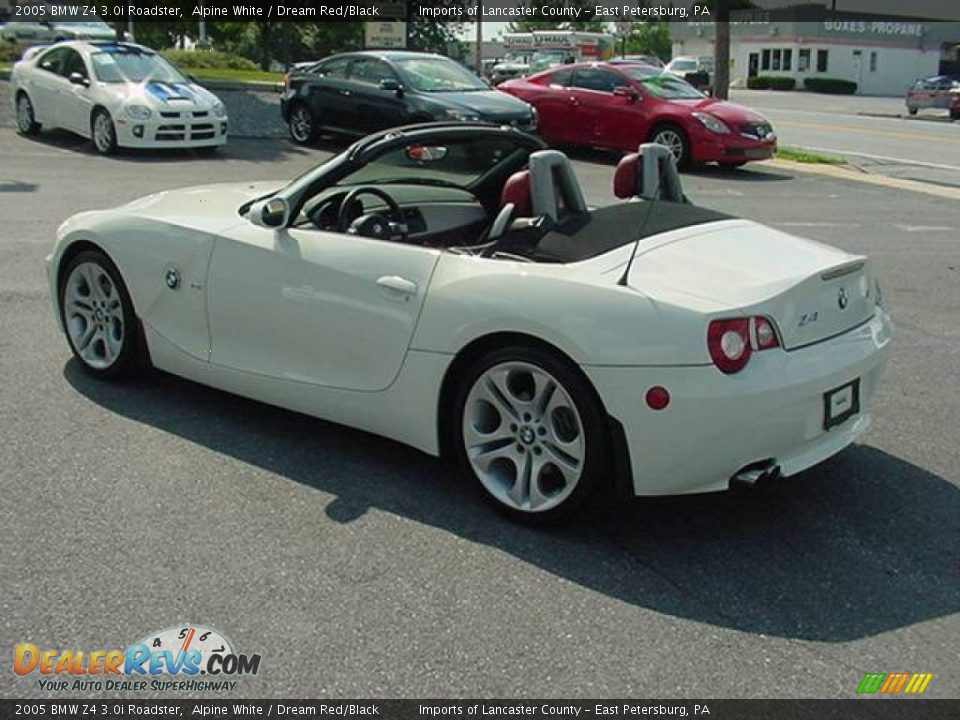 2005 BMW Z4 3.0i Roadster Alpine White / Dream Red/Black Photo #11