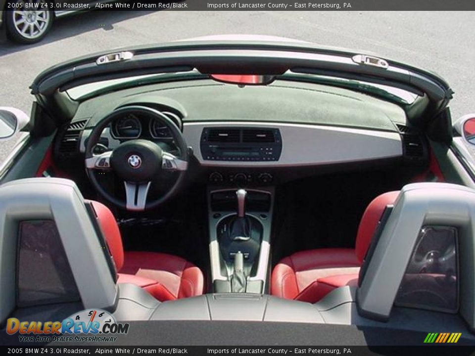 2005 BMW Z4 3.0i Roadster Alpine White / Dream Red/Black Photo #13