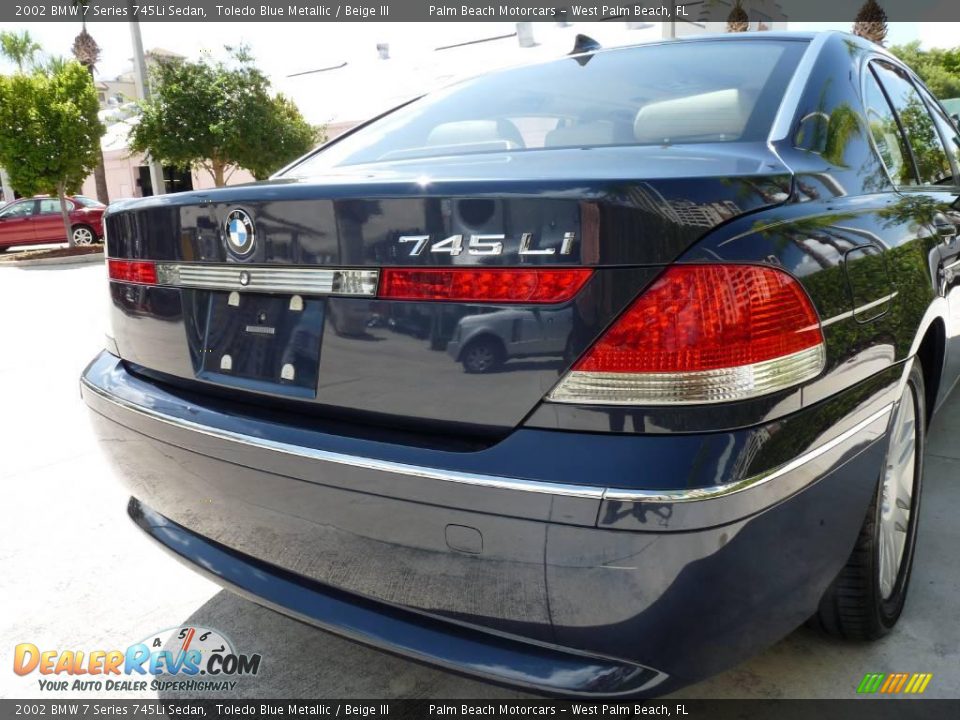2002 BMW 7 Series 745Li Sedan Toledo Blue Metallic / Beige III Photo #7