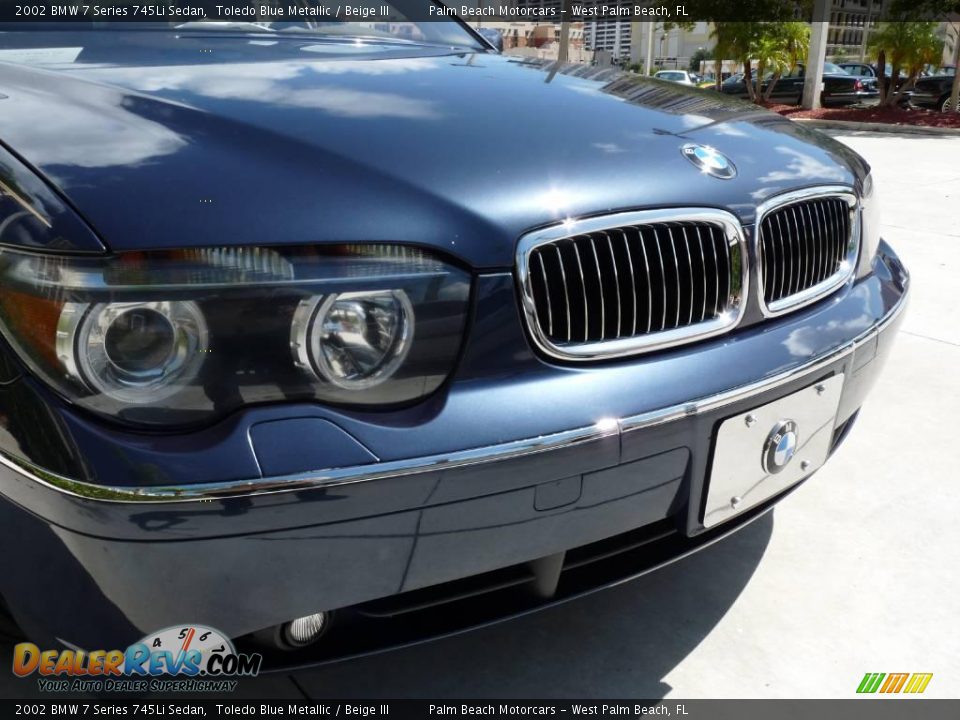 2002 BMW 7 Series 745Li Sedan Toledo Blue Metallic / Beige III Photo #8