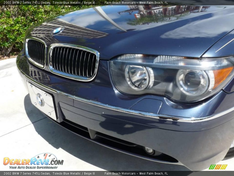 2002 BMW 7 Series 745Li Sedan Toledo Blue Metallic / Beige III Photo #9