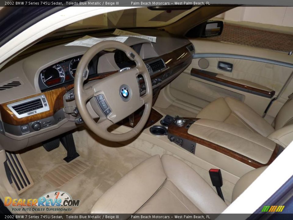 2002 BMW 7 Series 745Li Sedan Toledo Blue Metallic / Beige III Photo #12