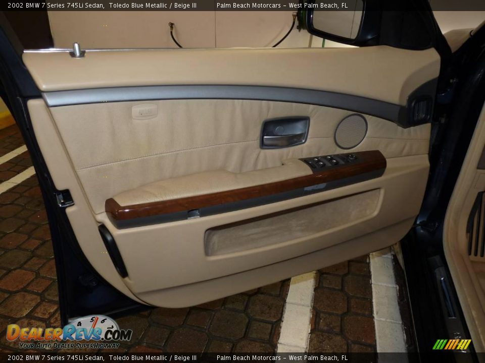 2002 BMW 7 Series 745Li Sedan Toledo Blue Metallic / Beige III Photo #13