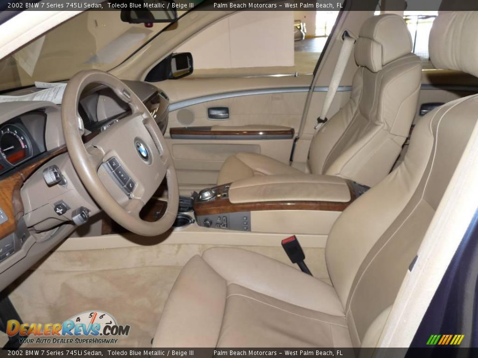 2002 BMW 7 Series 745Li Sedan Toledo Blue Metallic / Beige III Photo #14