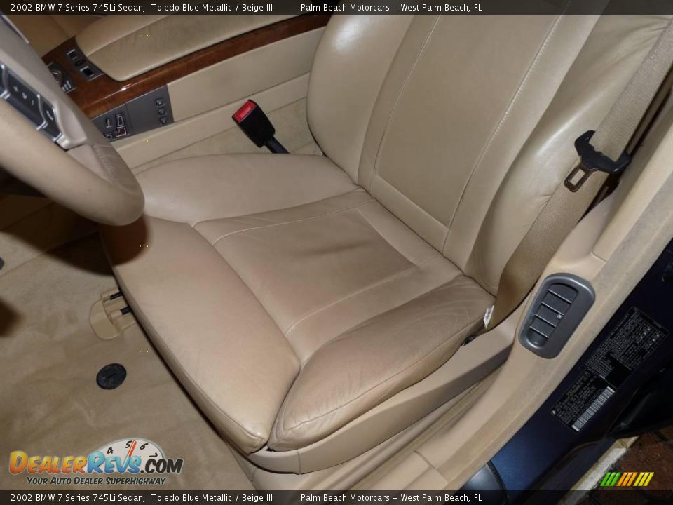 2002 BMW 7 Series 745Li Sedan Toledo Blue Metallic / Beige III Photo #16