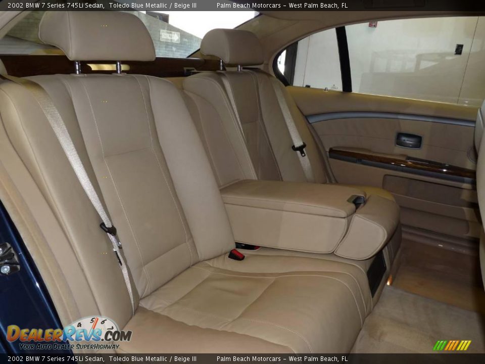 2002 BMW 7 Series 745Li Sedan Toledo Blue Metallic / Beige III Photo #21