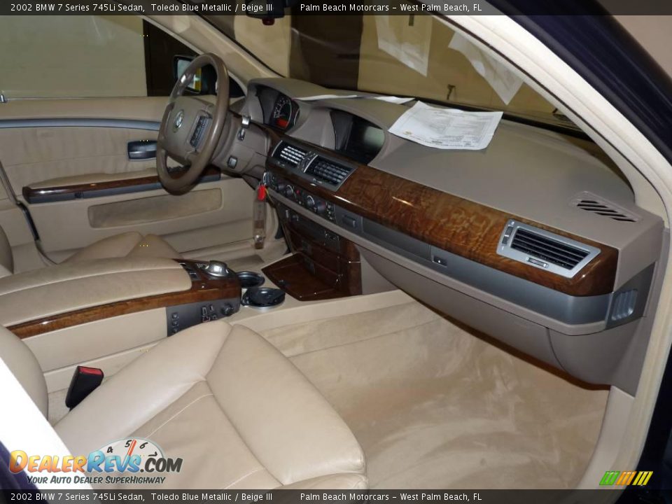 2002 BMW 7 Series 745Li Sedan Toledo Blue Metallic / Beige III Photo #22