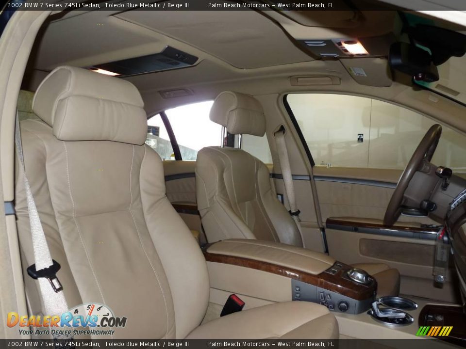 2002 BMW 7 Series 745Li Sedan Toledo Blue Metallic / Beige III Photo #24