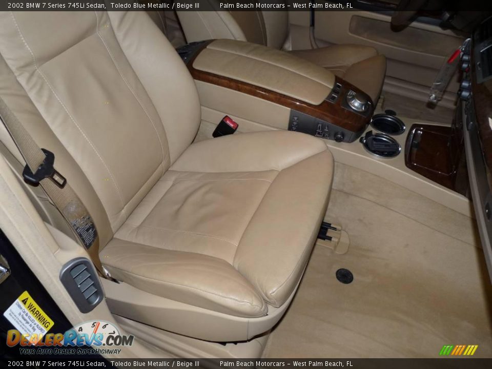 2002 BMW 7 Series 745Li Sedan Toledo Blue Metallic / Beige III Photo #25