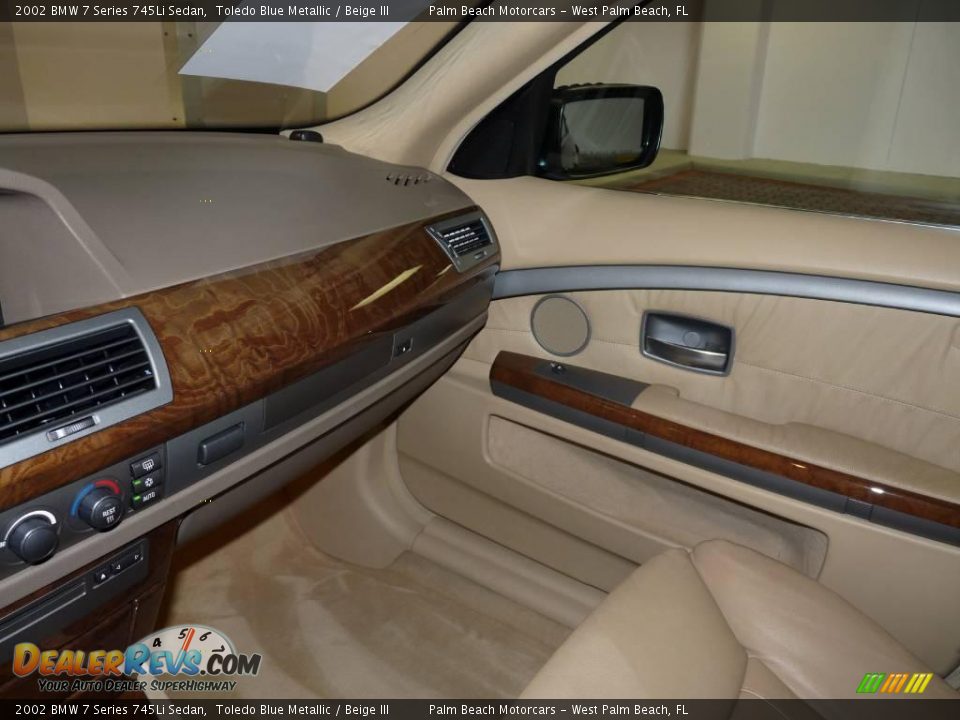 2002 BMW 7 Series 745Li Sedan Toledo Blue Metallic / Beige III Photo #26