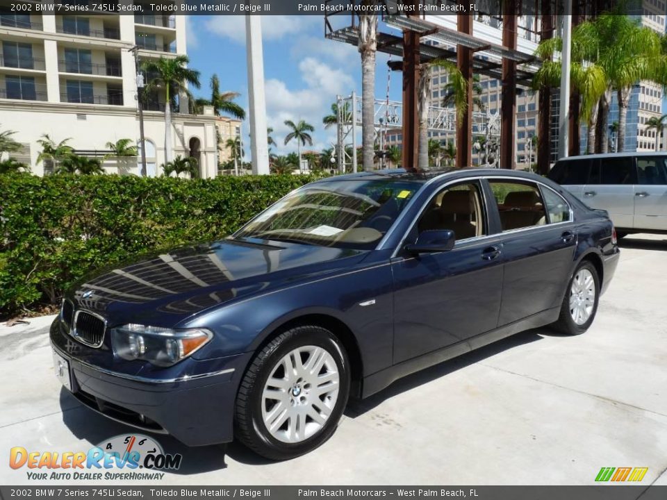 2002 BMW 7 Series 745Li Sedan Toledo Blue Metallic / Beige III Photo #33