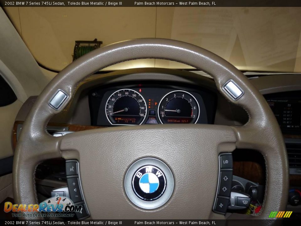 2002 BMW 7 Series 745Li Sedan Toledo Blue Metallic / Beige III Photo #35