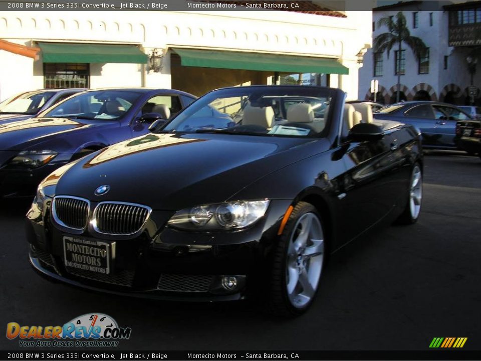 2008 BMW 3 Series 335i Convertible Jet Black / Beige Photo #2