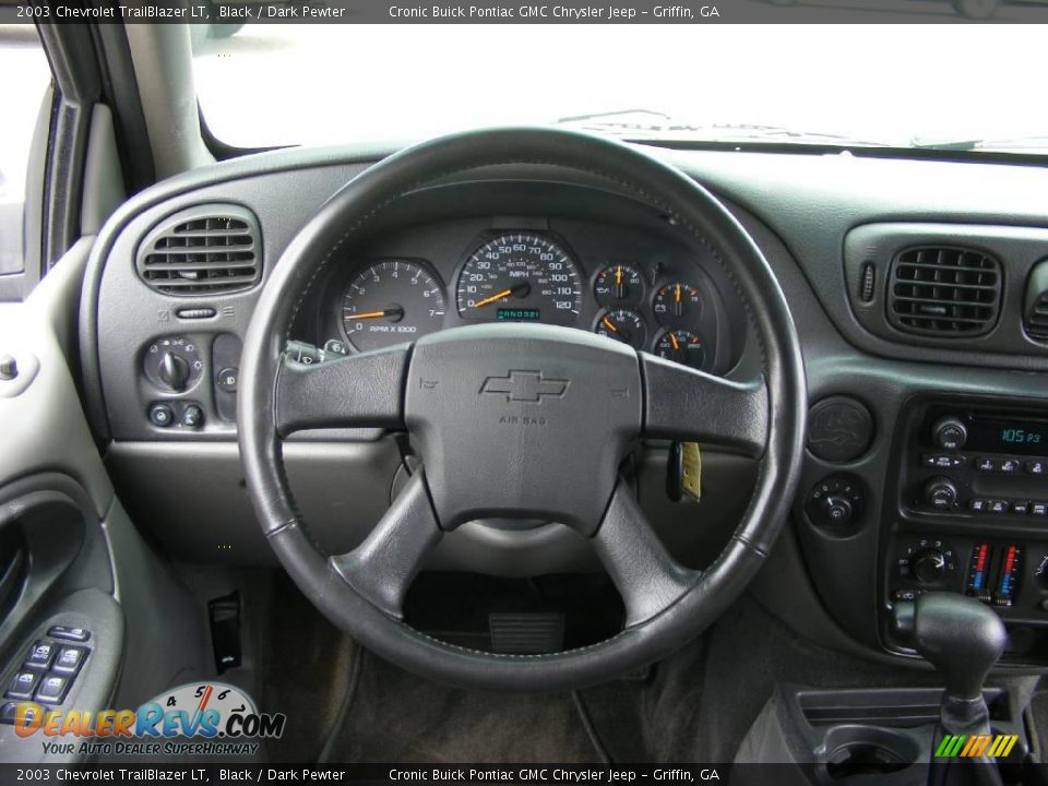 2003 Chevrolet TrailBlazer LT Black / Dark Pewter Photo #24